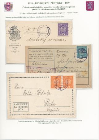 TSCHECHOSLOWAKEI - REVOLUTIONÄRE ÜBERDRUCKE 1918-1919 – Blatt 3