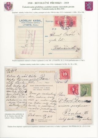 TSCHECHOSLOWAKEI - REVOLUTIONÄRE ÜBERDRUCKE 1918-1919 – Blatt 9