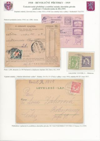 TSCHECHOSLOWAKEI - REVOLUTIONÄRE ÜBERDRUCKE 1918-1919 – Blatt 15
