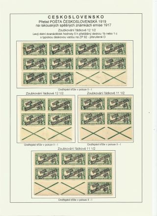 POŠTA ČESKOSLOVENSKÁ 1919 OVERPRINT ON AUSTRIAN SPECIAL DELIVERY STAMP ISSUE 1917 – sheet 9