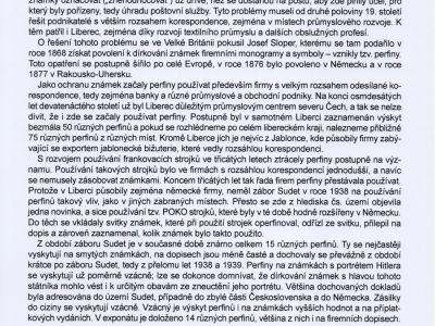 PERFINS OF LIBEREC REGION FROM THE SUDETENLAND