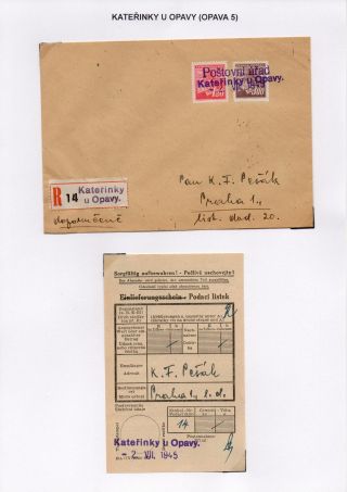 VORLÄUFIGE STEMPELN DER OPAVA (TROPPAU) REGION 1945-6 – Blatt 13