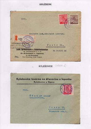 VORLÄUFIGE STEMPELN DER OPAVA (TROPPAU) REGION 1945-6 – Blatt 17
