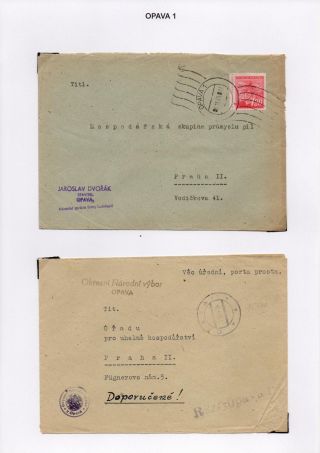 VORLÄUFIGE STEMPELN DER OPAVA (TROPPAU) REGION 1945-6 – Blatt 21