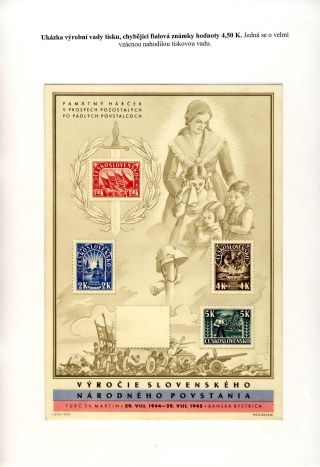 BLOCK TO 1st ANNIVERSARY OF THE SLOVAK NATIONAL UPRISING AND ITS POSTAL USAGE – sheet 3