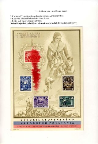 BLOCK TO 1st ANNIVERSARY OF THE SLOVAK NATIONAL UPRISING AND ITS POSTAL USAGE – sheet 7