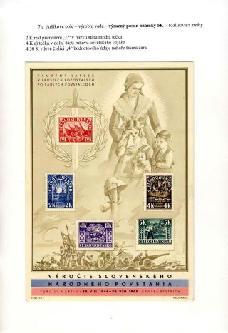 BLOCK TO 1st ANNIVERSARY OF THE SLOVAK NATIONAL UPRISING AND ITS POSTAL USAGE – sheet 13