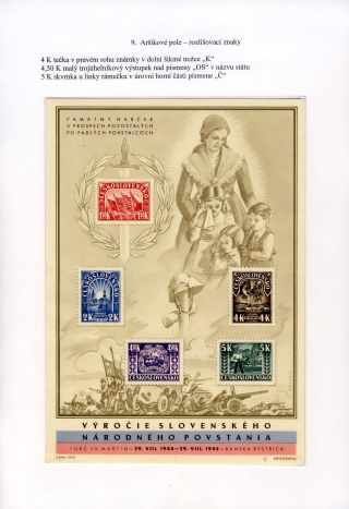 BLOCK TO 1st ANNIVERSARY OF THE SLOVAK NATIONAL UPRISING AND ITS POSTAL USAGE – sheet 16