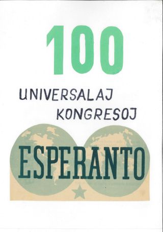100 rokov kongresov Esperanta – list 1
