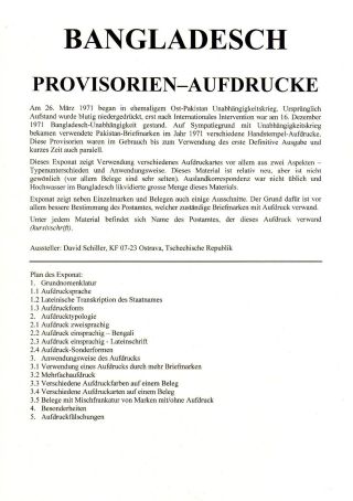 BANGLADESCH - PROVISORIEN - AUFDRUCKE – Blatt 1