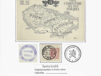 COURIER MAIL OF THE CZECHOSLOVAK ARMIES 1914-20 AND INSTITUTIONS OF THE CZECHOSLOVAK REPUBLIC 1918-21