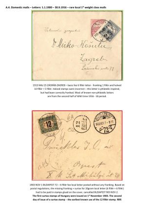THE POSTAL HISTORY OF KINGDOM OF HUNGARY 1900-1918 - English – sheet 17