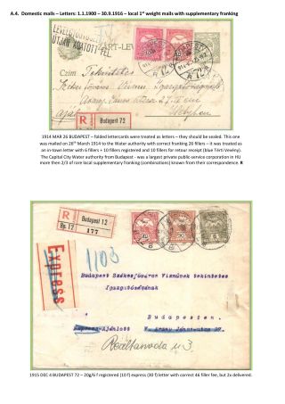 THE POSTAL HISTORY OF KINGDOM OF HUNGARY 1900-1918 - English – sheet 18