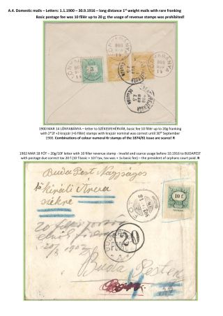 THE POSTAL HISTORY OF KINGDOM OF HUNGARY 1900-1918 - English – sheet 22