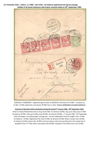 THE POSTAL HISTORY OF KINGDOM OF HUNGARY 1900-1918 - English – sheet 24
