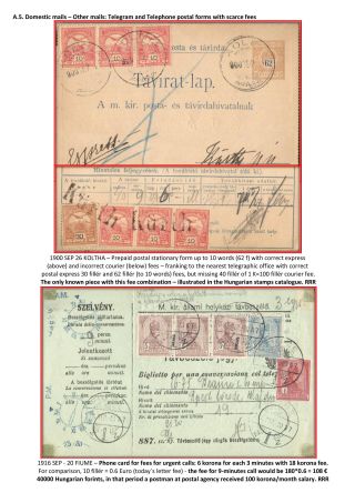 THE POSTAL HISTORY OF KINGDOM OF HUNGARY 1900-1918 - English – sheet 33