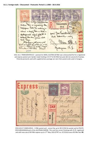 THE POSTAL HISTORY OF KINGDOM OF HUNGARY 1900-1918 - English – sheet 35
