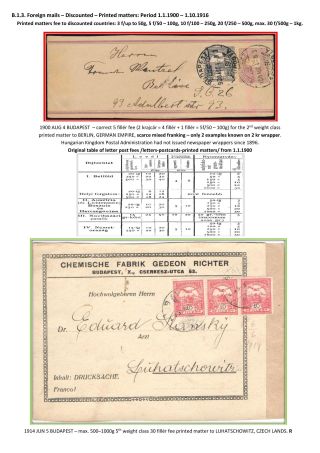 THE POSTAL HISTORY OF KINGDOM OF HUNGARY 1900-1918 - English – sheet 38