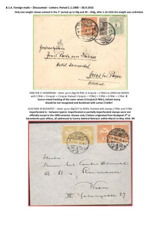 THE POSTAL HISTORY OF KINGDOM OF HUNGARY 1900-1918 - English – sheet 39