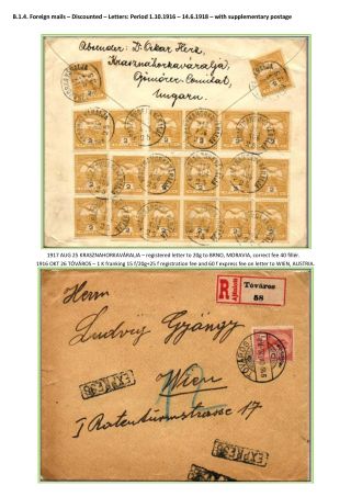 THE POSTAL HISTORY OF KINGDOM OF HUNGARY 1900-1918 - English – sheet 41