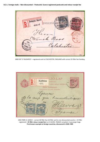 THE POSTAL HISTORY OF KINGDOM OF HUNGARY 1900-1918 - English – sheet 50