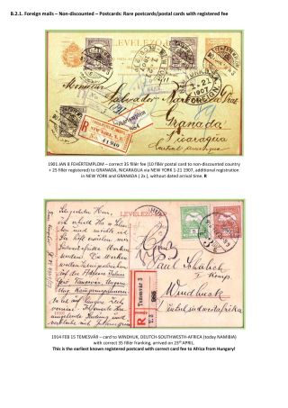 THE POSTAL HISTORY OF KINGDOM OF HUNGARY 1900-1918 - English – sheet 51