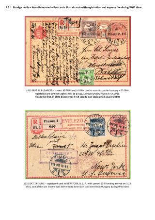 THE POSTAL HISTORY OF KINGDOM OF HUNGARY 1900-1918 - English – sheet 52