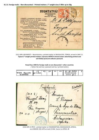 THE POSTAL HISTORY OF KINGDOM OF HUNGARY 1900-1918 - English – sheet 54