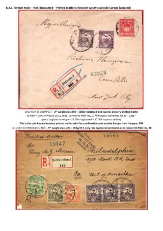 THE POSTAL HISTORY OF KINGDOM OF HUNGARY 1900-1918 - English – sheet 56