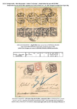 THE POSTAL HISTORY OF KINGDOM OF HUNGARY 1900-1918 - English – sheet 58