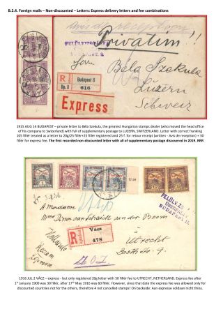 POSTGESCHICHTE DES KÖNIGREICHS UNGARN 1900-1918 - englisch – Blatt 72
