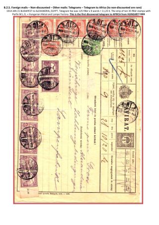 POSTGESCHICHTE DES KÖNIGREICHS UNGARN 1900-1918 - englisch – Blatt 76