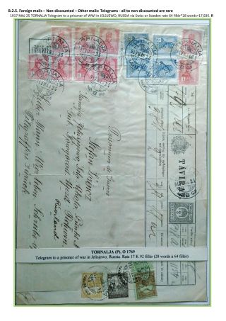 POSTGESCHICHTE DES KÖNIGREICHS UNGARN 1900-1918 - englisch – Blatt 77