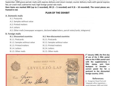 POŠTOVNÍ HISTORIE UHERSKÉHO KRÁLOVSTVÍ 1900-1918 - anglicky