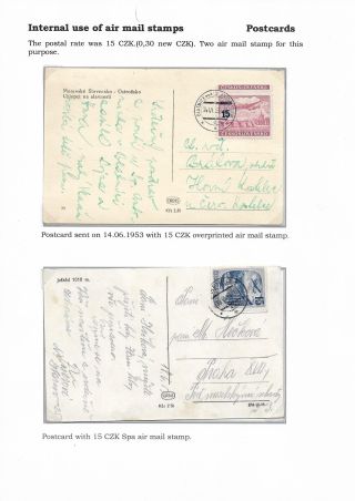 VNITROSTÁTNÍ POUŽITÍ LETECKÝCH ZNÁMEK V OBODBÍ ČS. MĚNOVÉ REFORMY 1953 – list 2