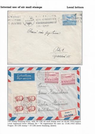 VNITROSTÁTNÍ POUŽITÍ LETECKÝCH ZNÁMEK V OBODBÍ ČS. MĚNOVÉ REFORMY 1953 – list 3
