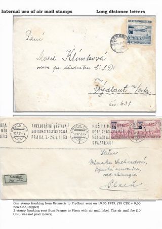 VNITROSTÁTNÍ POUŽITÍ LETECKÝCH ZNÁMEK V OBODBÍ ČS. MĚNOVÉ REFORMY 1953 – list 7