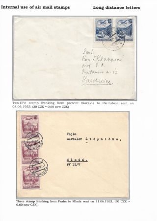 VNITROSTÁTNÍ POUŽITÍ LETECKÝCH ZNÁMEK V OBODBÍ ČS. MĚNOVÉ REFORMY 1953 – list 8