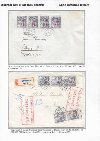 VNITROSTÁTNÍ POUŽITÍ LETECKÝCH ZNÁMEK V OBODBÍ ČS. MĚNOVÉ REFORMY 1953 – list 9