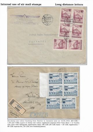 VNITROSTÁTNÍ POUŽITÍ LETECKÝCH ZNÁMEK V OBODBÍ ČS. MĚNOVÉ REFORMY 1953 – list 10