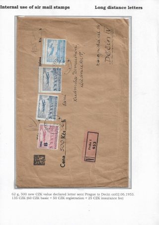 VNITROSTÁTNÍ POUŽITÍ LETECKÝCH ZNÁMEK V OBODBÍ ČS. MĚNOVÉ REFORMY 1953 – list 16