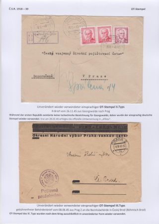 POSTMARKS IN BOHEMIA AND MORAVIA DURING THE POST-WAR PERIOD AFTER WORLD WAR II – sheet 4