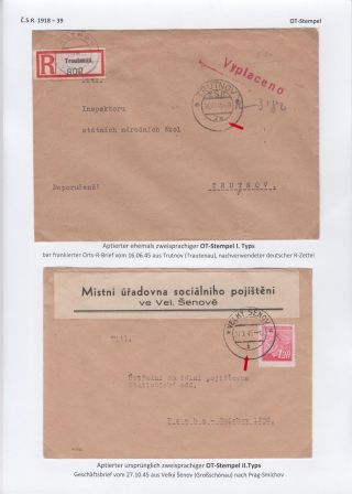 POSTMARKS IN BOHEMIA AND MORAVIA DURING THE POST-WAR PERIOD AFTER WORLD WAR II – sheet 5