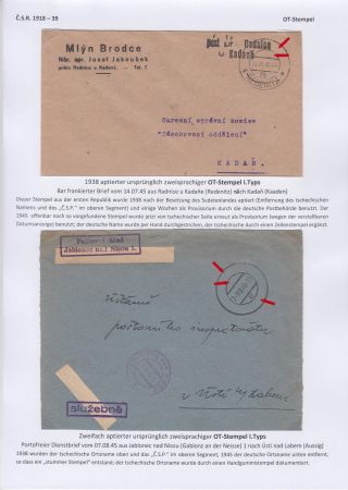 POSTMARKS IN BOHEMIA AND MORAVIA DURING THE POST-WAR PERIOD AFTER WORLD WAR II – sheet 6