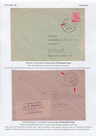 POSTMARKS IN BOHEMIA AND MORAVIA DURING THE POST-WAR PERIOD AFTER WORLD WAR II – sheet 7