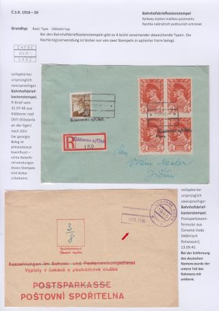 POSTMARKS IN BOHEMIA AND MORAVIA DURING THE POST-WAR PERIOD AFTER WORLD WAR II – sheet 8