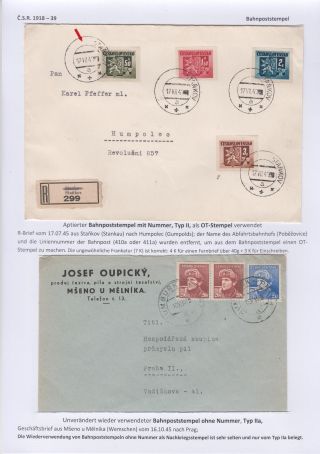 POSTMARKS IN BOHEMIA AND MORAVIA DURING THE POST-WAR PERIOD AFTER WORLD WAR II – sheet 12