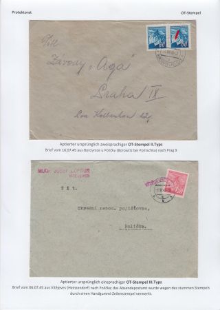 POSTMARKS IN BOHEMIA AND MORAVIA DURING THE POST-WAR PERIOD AFTER WORLD WAR II – sheet 16