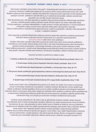 NOVINOVÉ ZNÁMKY EMISE SOKOL V LETU – sheet 1