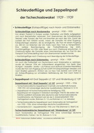 KATAPULTOVÁ A ZEPPELINOVÁ POŠTA ČESKOSLOVENSKA 1929-1939 – sheet 1